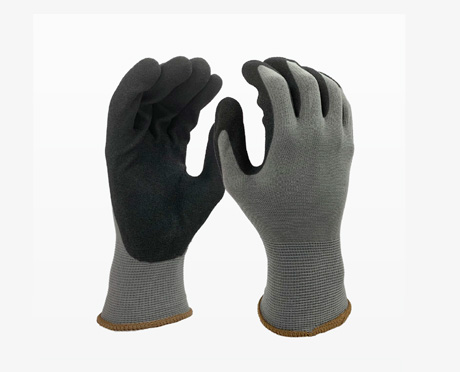 Black Micro Foam Sandy Finish Nitrile on Nylon Liner with Spandex, Palm Coated Glovea - Size 10 - 12 sets/box