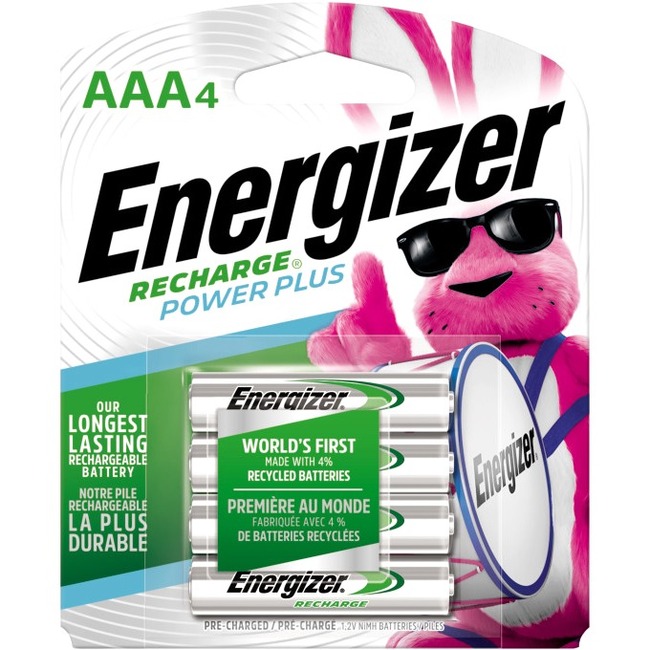 Energizer e2 Rechargeable 850mAh AAA Batteries - 4/Pack