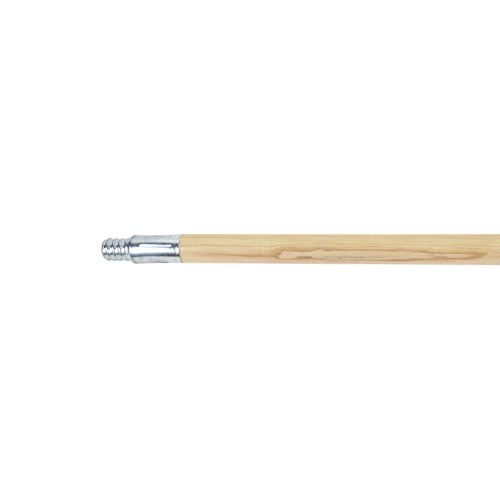 Threaded Wooden Broom Handle with Metal Tip  60'' = ONLY Shaft