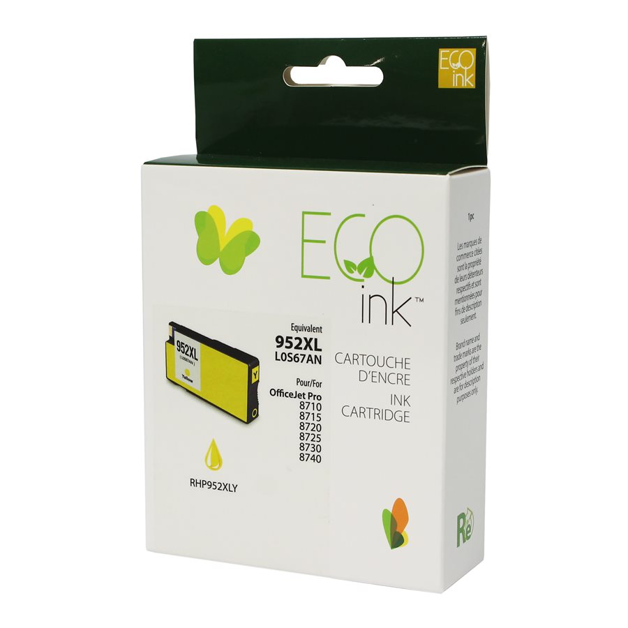 Remanufactured EcoInk Yellow Ink Cartridge for HP #952XL