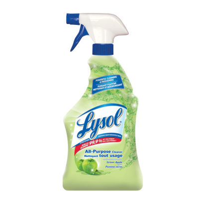 Lysol All-Purpose Cleaner Spray, Green Apple, 650 ml - 12 bottles/Case