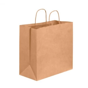 Kraft Paper Bag with Handle Twisted 13'' x 7'' x 13''- 250/Case
