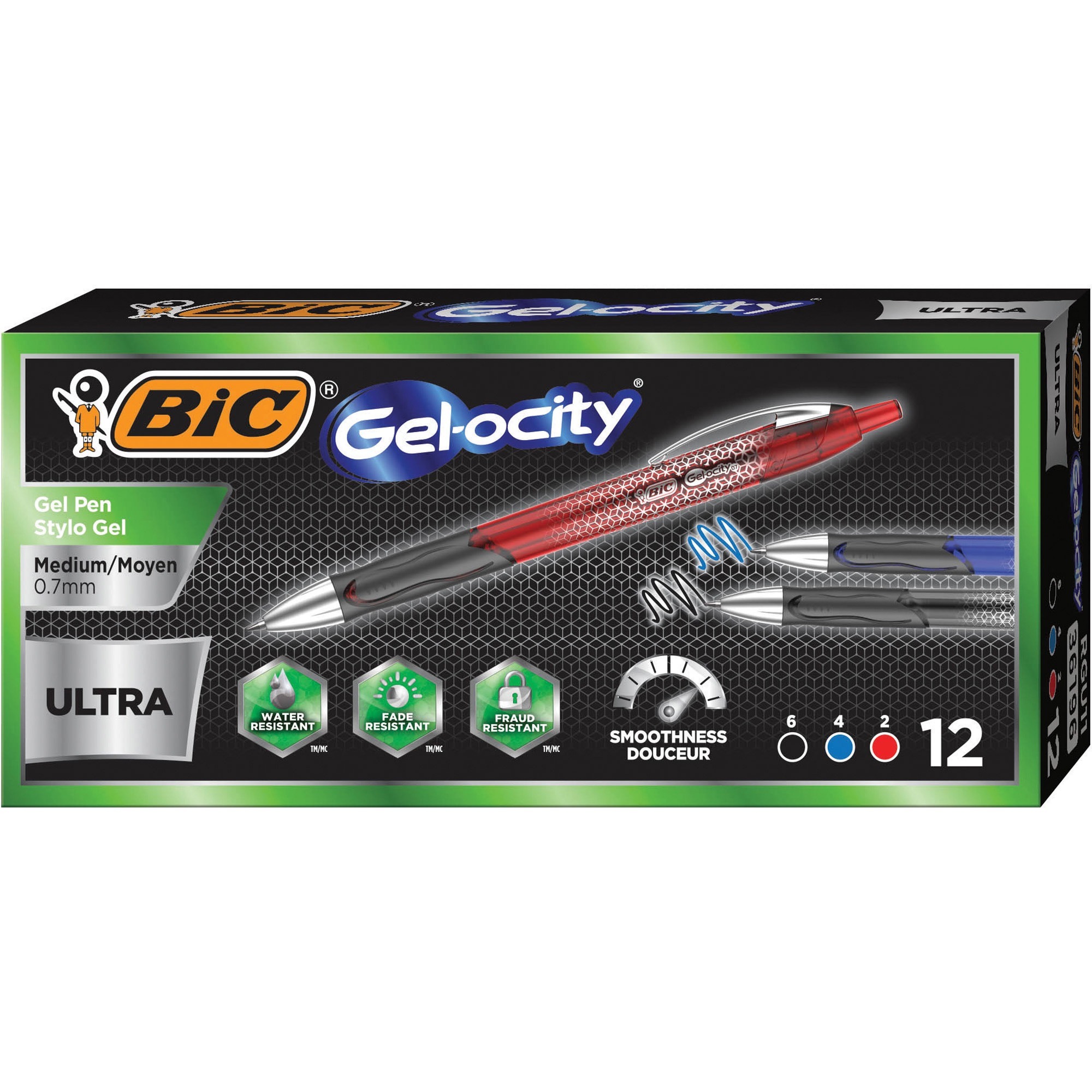 BIC Gel-ocity Gel Assorted Colours Pens - 12/Box