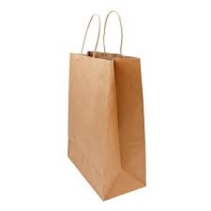 Kraft Paper Bag with Handle 10'' x 5'' x 13'' - 250/case