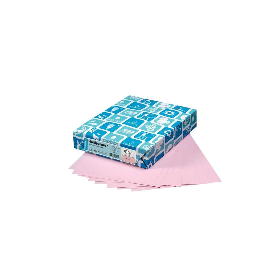 Domtar Colored Multipurpose Paper - Pink - 1 ream