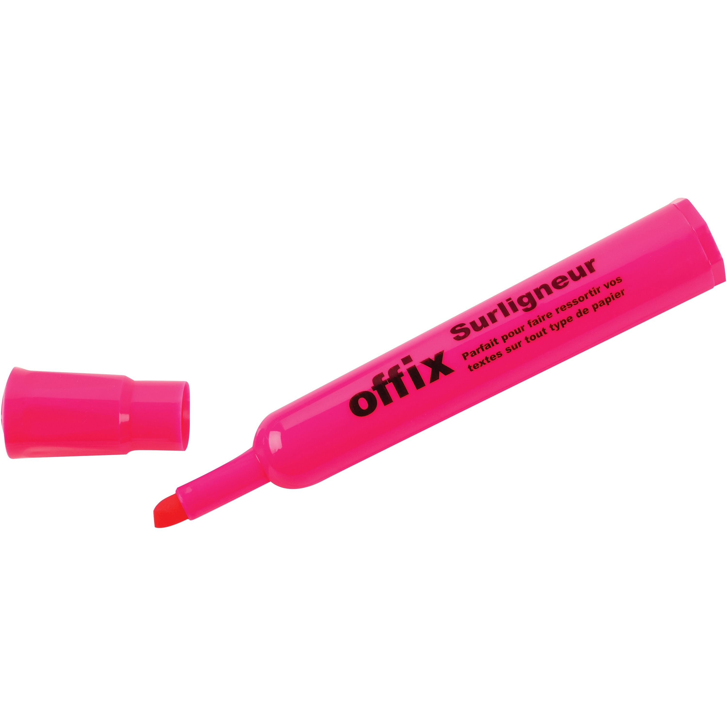 Offix Highlighter - Chisel Marker Point Style - Pink - 1 Dozen