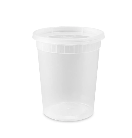 Frosted Deli Soup Containers with lids 32 oz. - 240/Case
