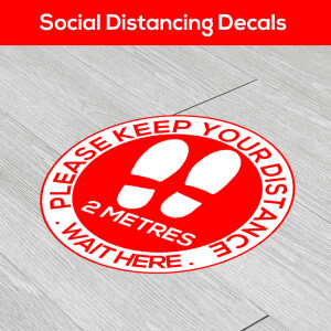 Distancing Floor Safety Floor Sign Marker - Per Sticker