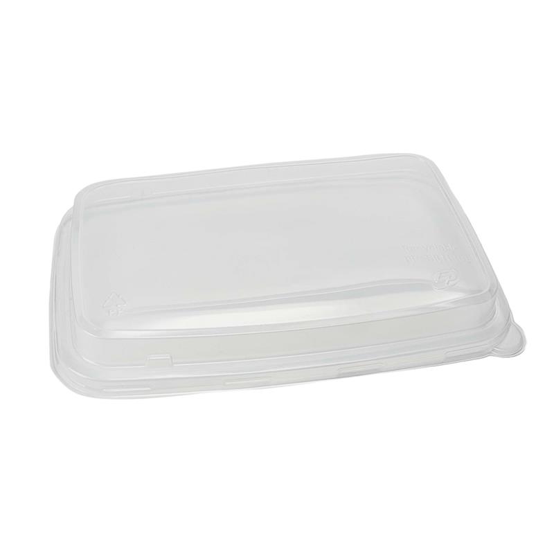 Recyclable Rectangular Lid for Bagasse 58oz Rectangular Container - 300/Case