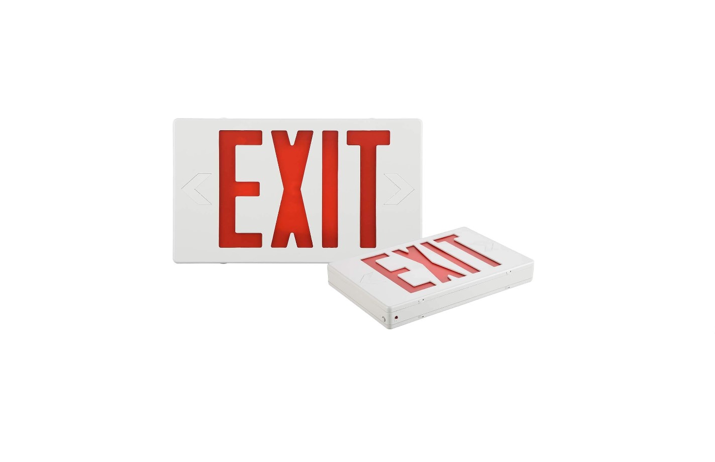Exit Sign UL Certified Red Exit Sign Battery Backup and Two LED Adjustable Head - 2/set