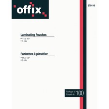 Offix 3 mil Clear Laminating Sheets/Pouches 8.5"  x 11.50'' - 100/Pack