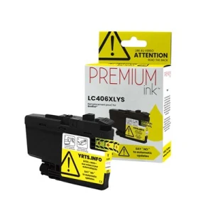 Premium Compatible Yellow Ink Cartridge for Brother LC406XLYS - Each