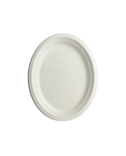 Plate Bagasse Oval 10" x 8" - 500/Case