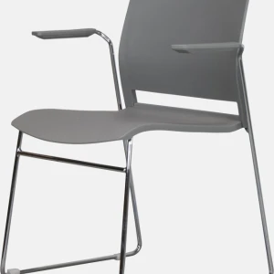 Modular Stacking Chair With Armrest - Grey - Each
