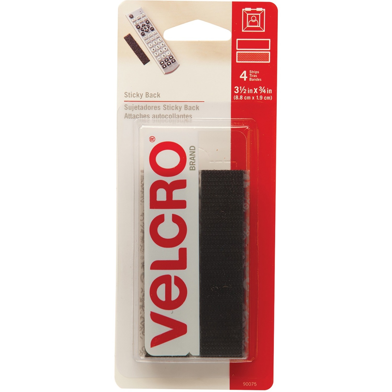 VELCRO® Fasteners, Black - 6/pack