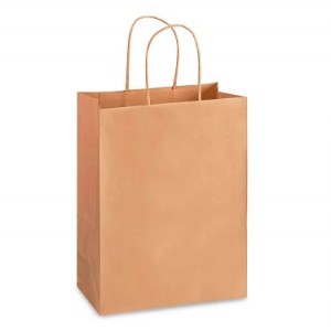 Kraft Paper Bag with Handle 10'' x 6.5'' x 13'' - 250/case
