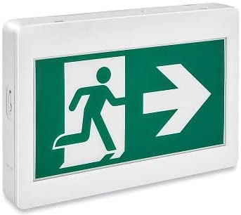 Running Man Hard-Wired Exit Sign - Plastic with Lights, Green - Each