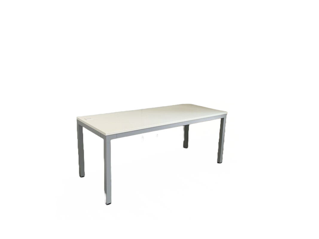 Modern White Steel-Frame Straight Desks - Each