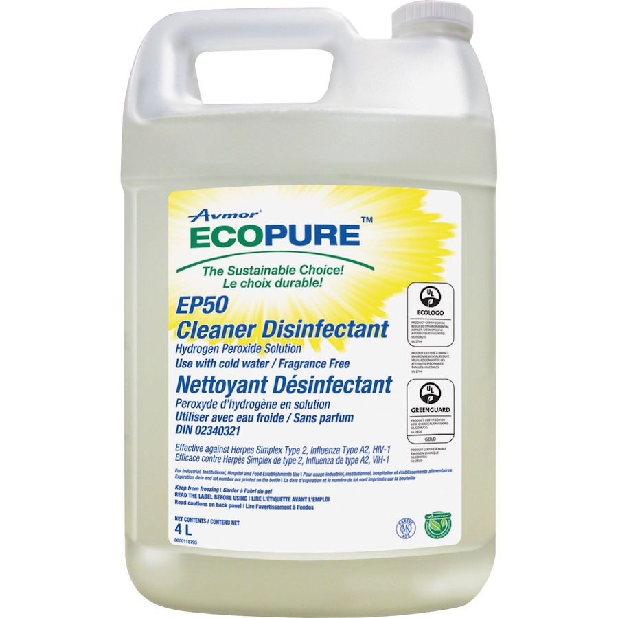 Avmor Ecopure Hydrogen Peroxide Cleaner Disinfectant - 4 L - 4/case