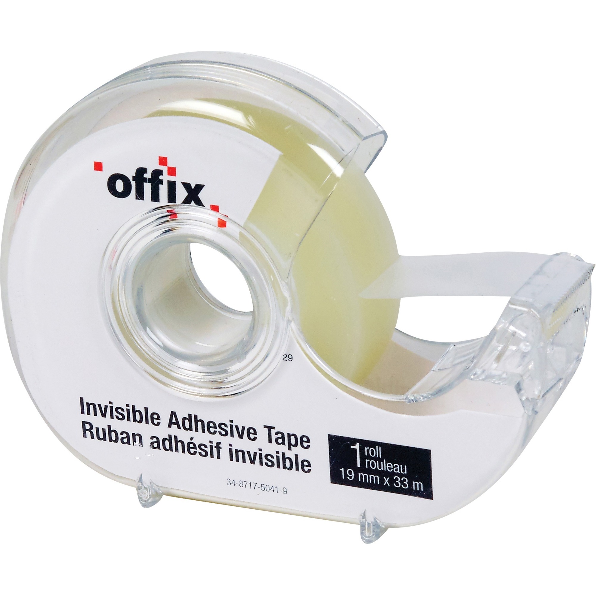 Offix Invisible Tape 36 yd (32.9 m) Length x 0.75" (19 mm) Width with Dispenser - Each
