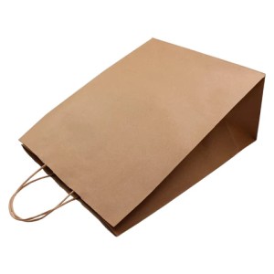 Kraft Paper Bag with Handle Twisted 12'' x 9'' x 15.75''- 200/Case