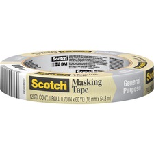 Scotch Masking Tape - 60.1 yd (55 m) Length x 0.71" (18 mm) Width - Each