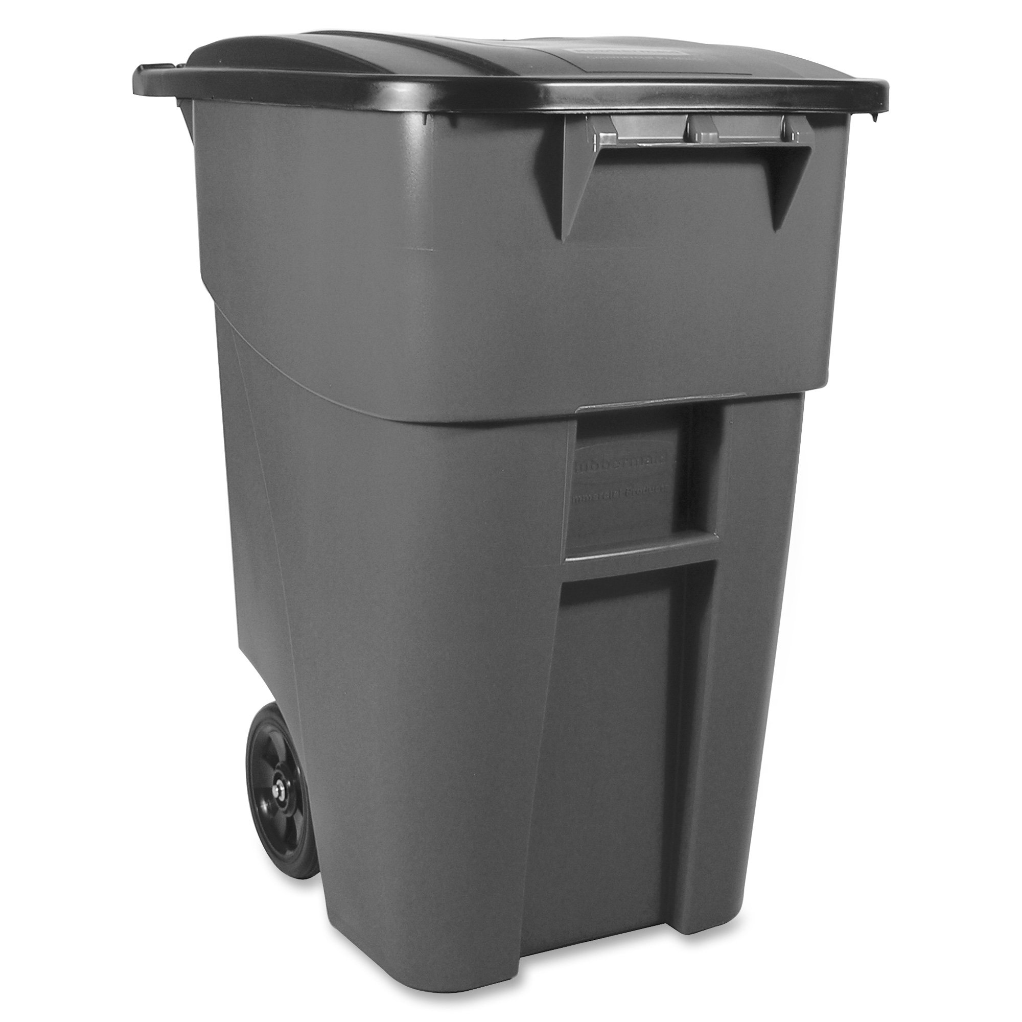 Rubbermaid 50 Gallon Commercial Garbage Brute Rollout Container with Lid, Gray - Each