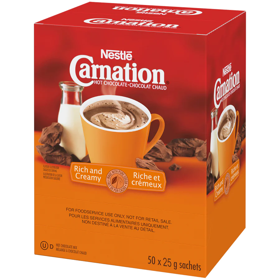 Carnation Rich & Creamy Hot Chocolate, 50 Sachets/Box