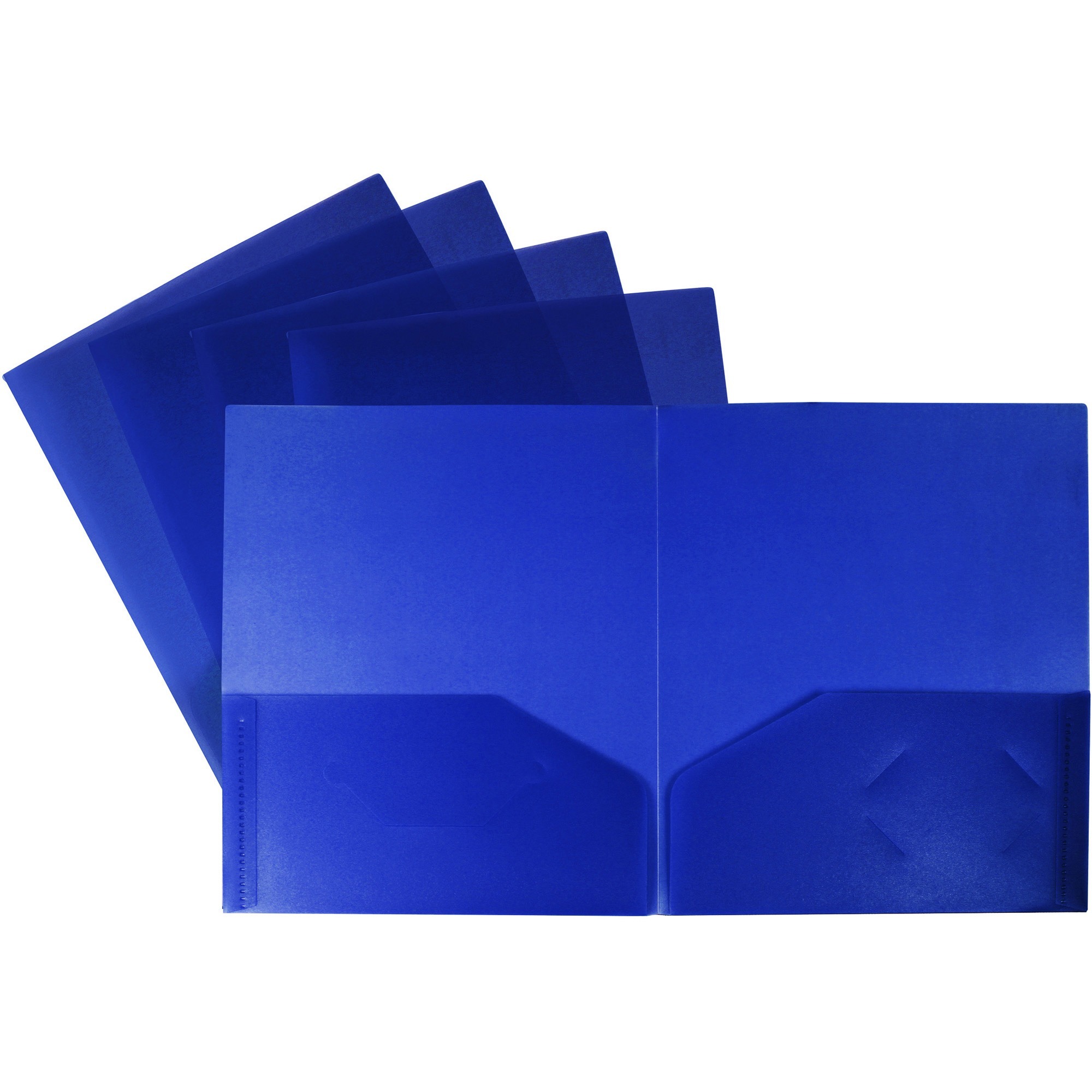 Storex twin pocket Poly Portfolios, Blue, 5/Pack