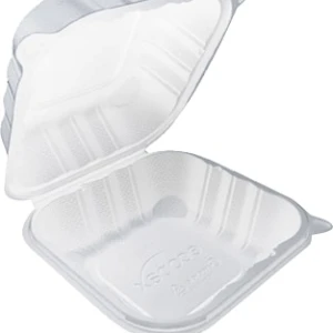 Pebble Clamshell 6" x 6" x 2.75" Container with one compartment - 250/Case