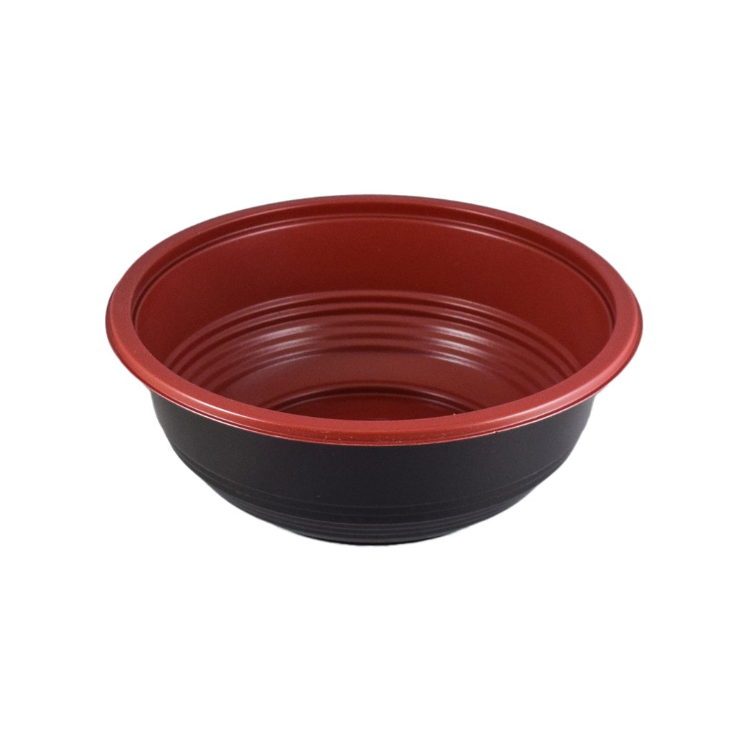 Donburi Bowl 1000 ml Red/Black w/Lid (200Set)