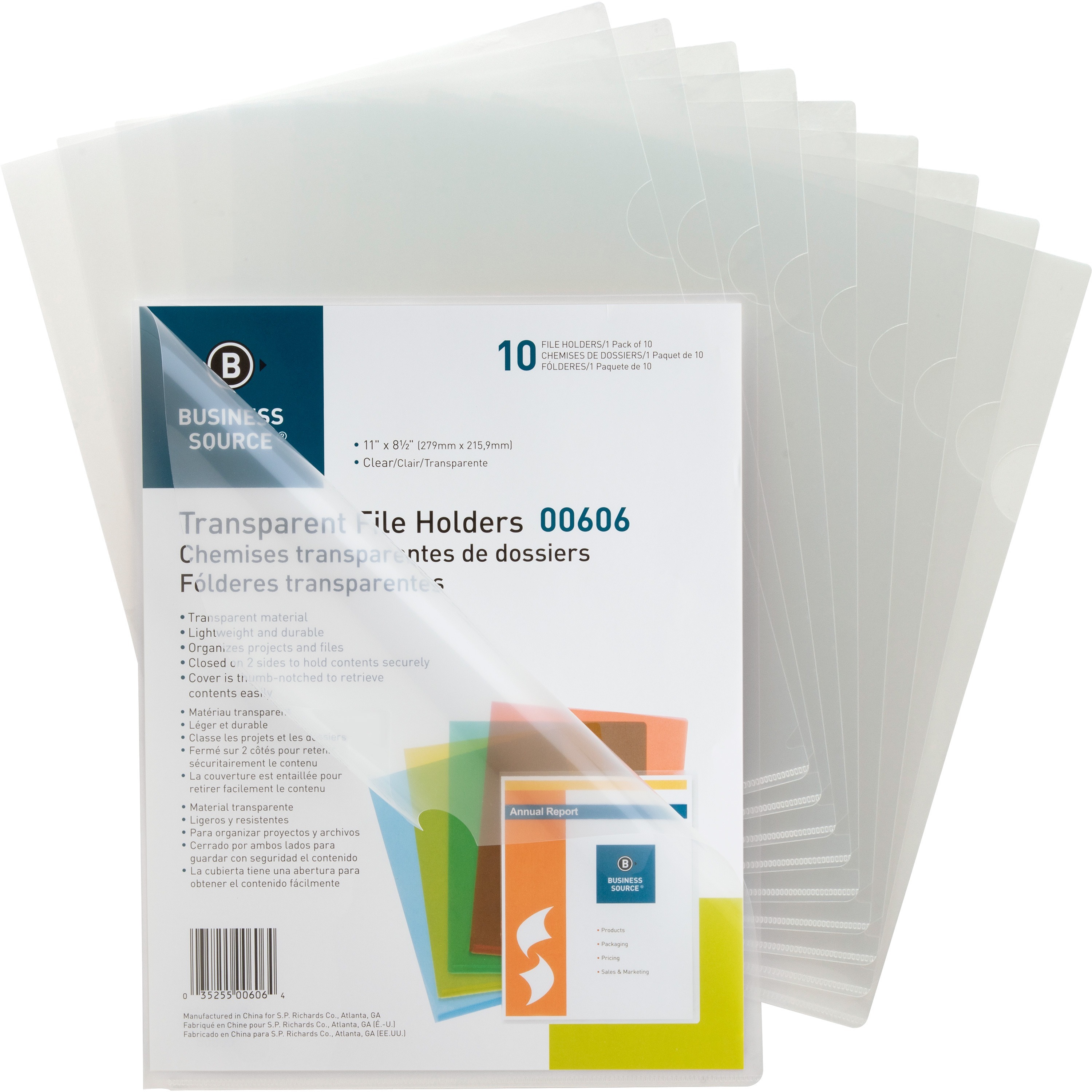 Business Source Letter File Sleeve - 10/pack