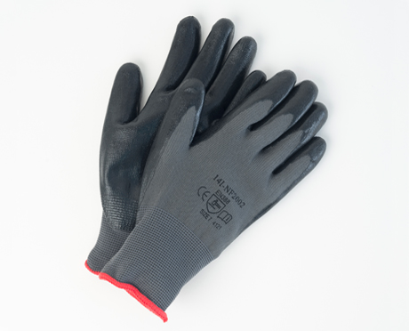 Black Foam Nitrile on Nylon Liner, Palm Coated Glovea - Size 9 - 12 sets/box