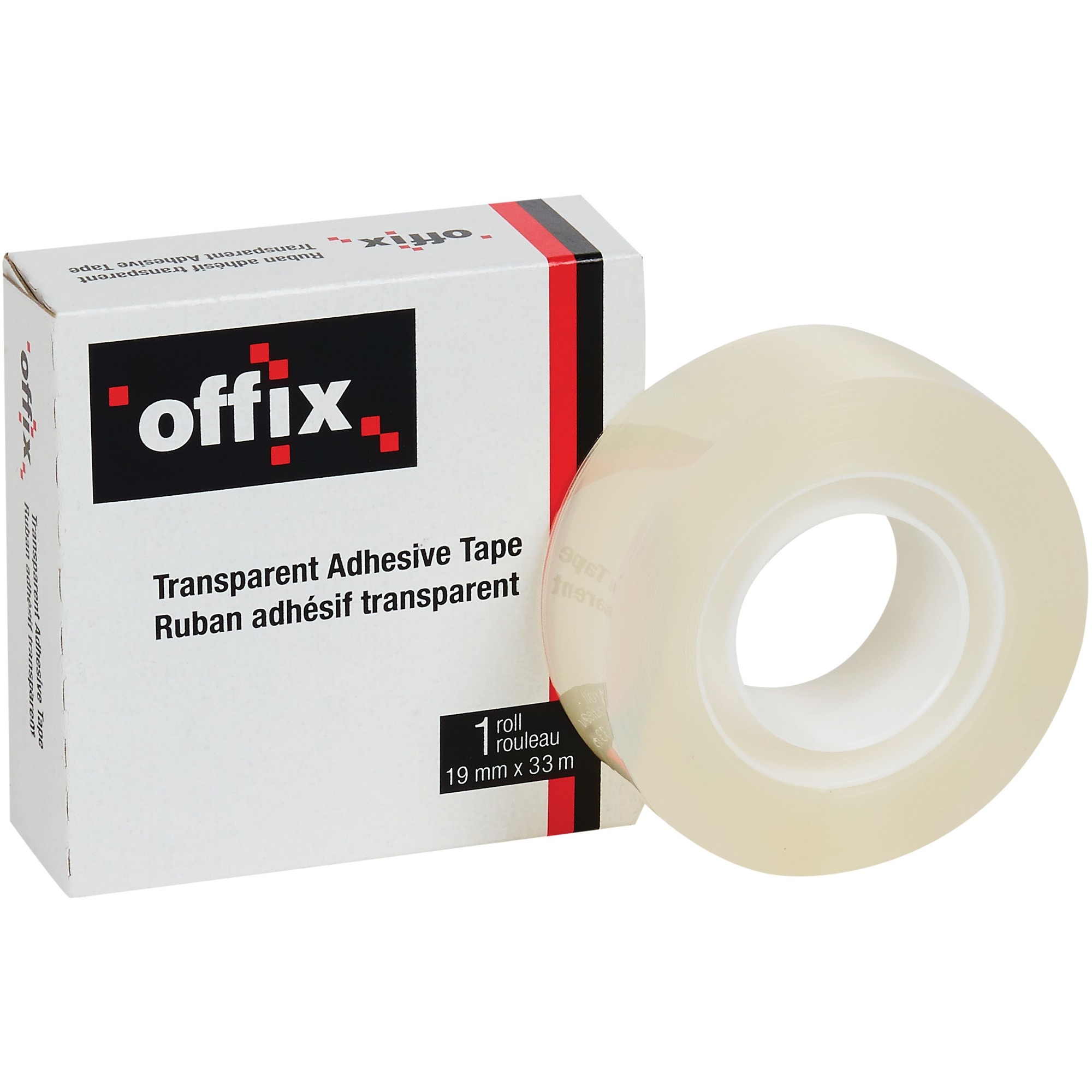 Offix Transparent Adhesive Tape 36.1 yd (33 m) Length x 0.75" (19 mm) Width - Each