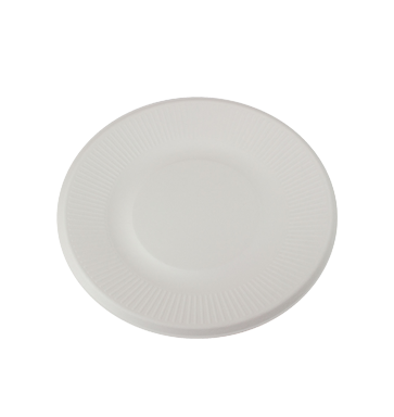 Fluted Rim Plate Bagasse Round 6" - 500/Case