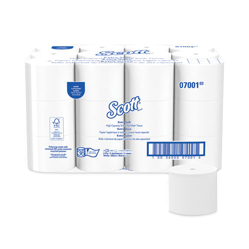 Scott® Essential Coreless Standard Roll Toilet Paper, 2-Ply, 800 Sheets/Roll - 36 rolls/case