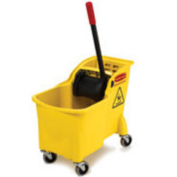 Yellow Mop Bucket Janitorial Size w/Down Press Wringer - Each