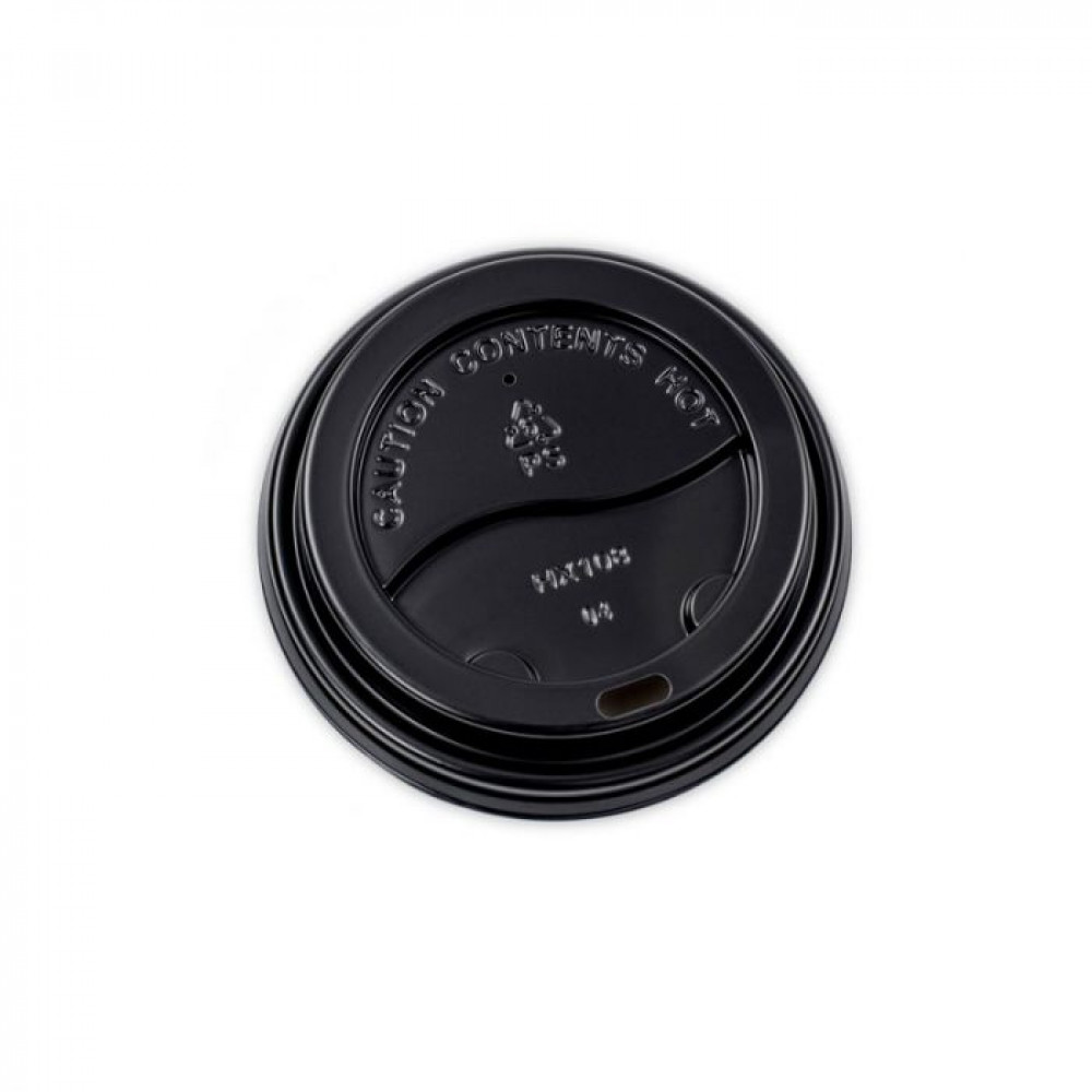 Hot Beverage Black Dome Lids with Open Hole - Fits 10-24 oz. - 1000/Case