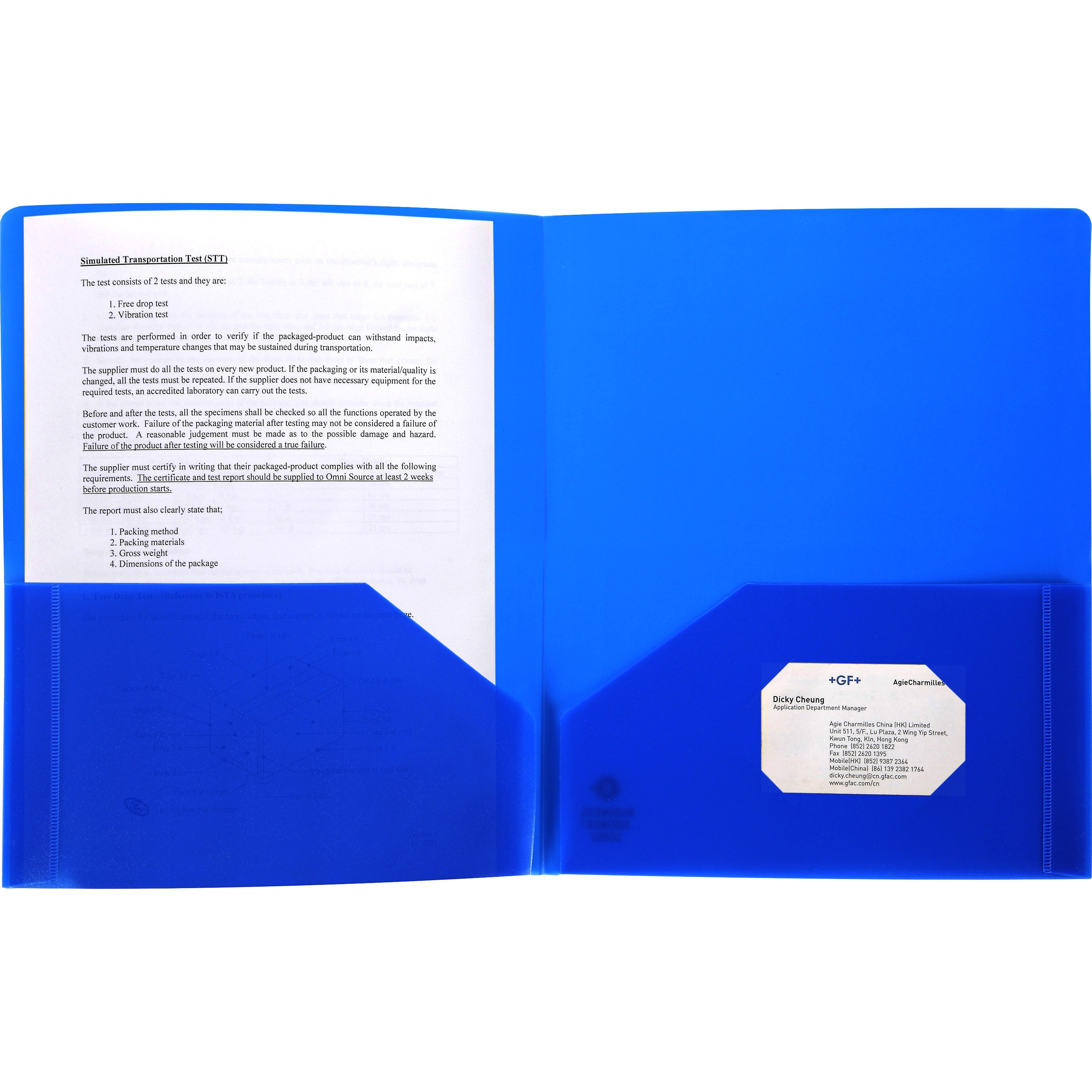 Business Source Letter Portfolio - Poly Folder - Blue - Each