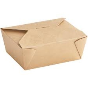 Takeout Box # 8 Kraft 6.75" x 5.5" x 2.5", 4 Flap - 300/Case