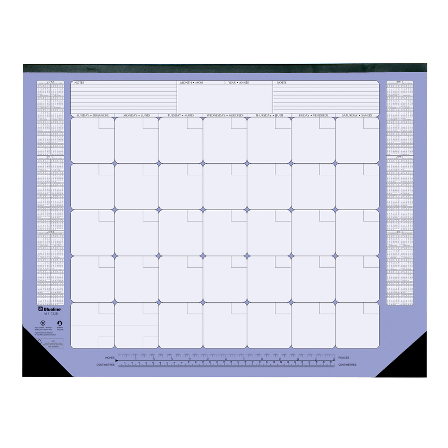 Blueline Blueline Undated Monthly Desk Pad Calendar - 22" x 17" Sheet Size - Desk Pad - 1 Each