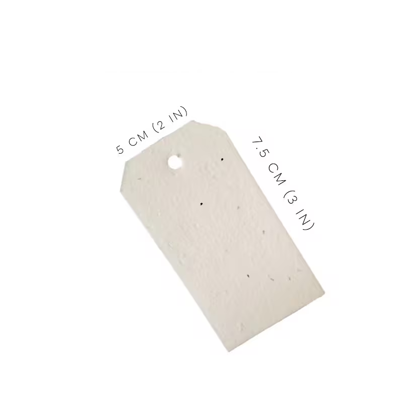 2" x 3" Seed Paper Tag with Angled Corners, 1-Sided - 100/case
