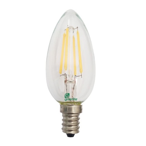 Greenlite 5W/LEDX/CTCD/CL - 5W - 120 Volt - Dimmable - Candle Filament Torp - 2700K Soft White - 500 Lumens - 60 Watt Equals - 5/Pack