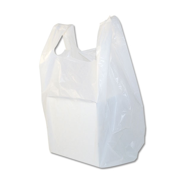 S-4 White T-Shirt Bag 18'' x 21'' -  17 lbs. - 1000/case
