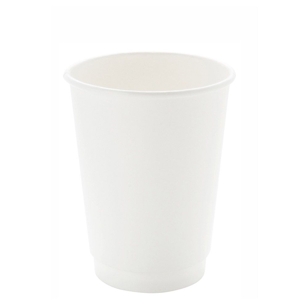 Hot Beverage 8 oz. White Double Wall Squat Paper Cups - 500 Cups