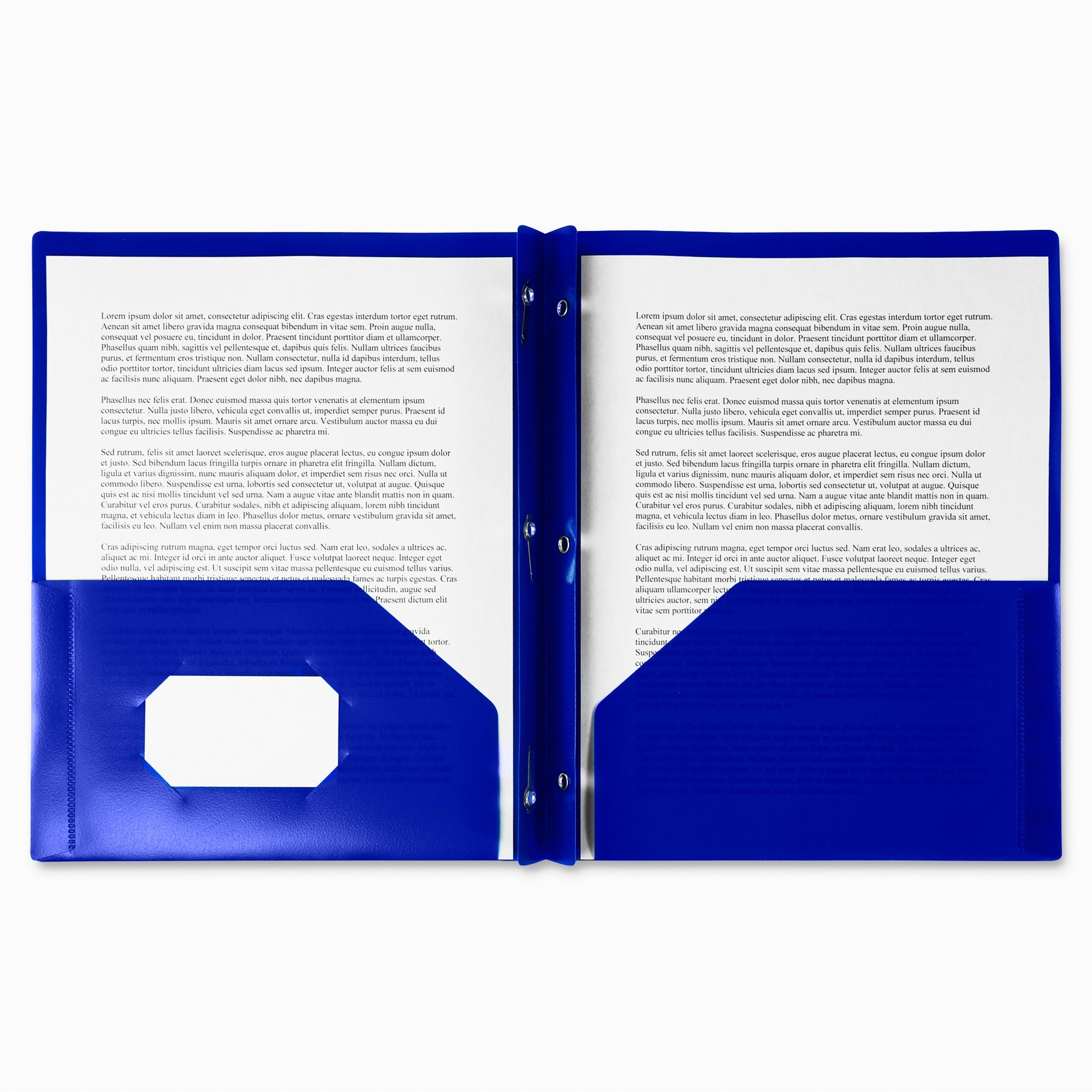 Winnable Letter Fastener Folder Pocket Poly Folder - Blue - Each