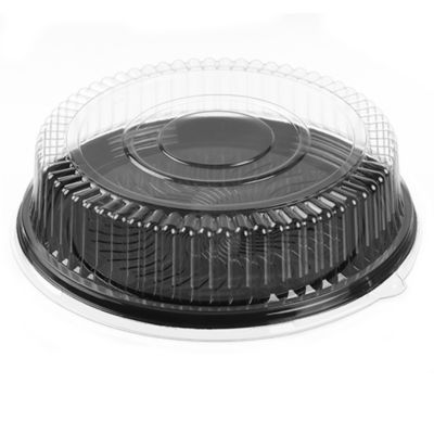 Catering Tray 16'' Black with Dome Lid - 25/Case