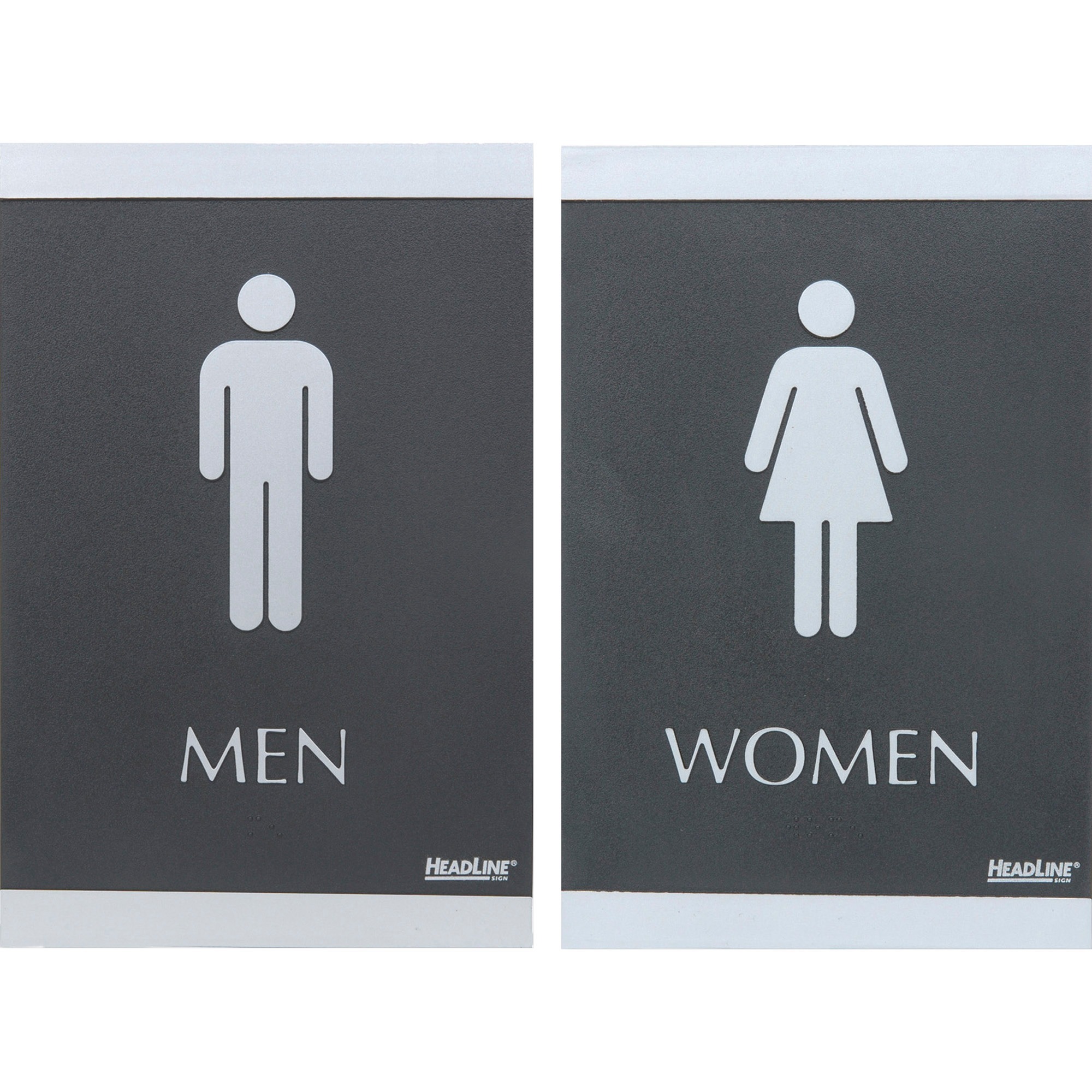 Headline Century Series Men & Women Bathroom/Restroom Signs 6" x 9" - 2/pack