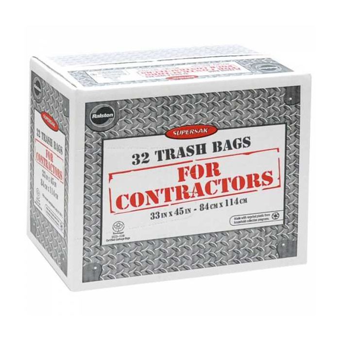 Ralston Contractor Clear Garbage Bags 33''X 45'' Cs/32