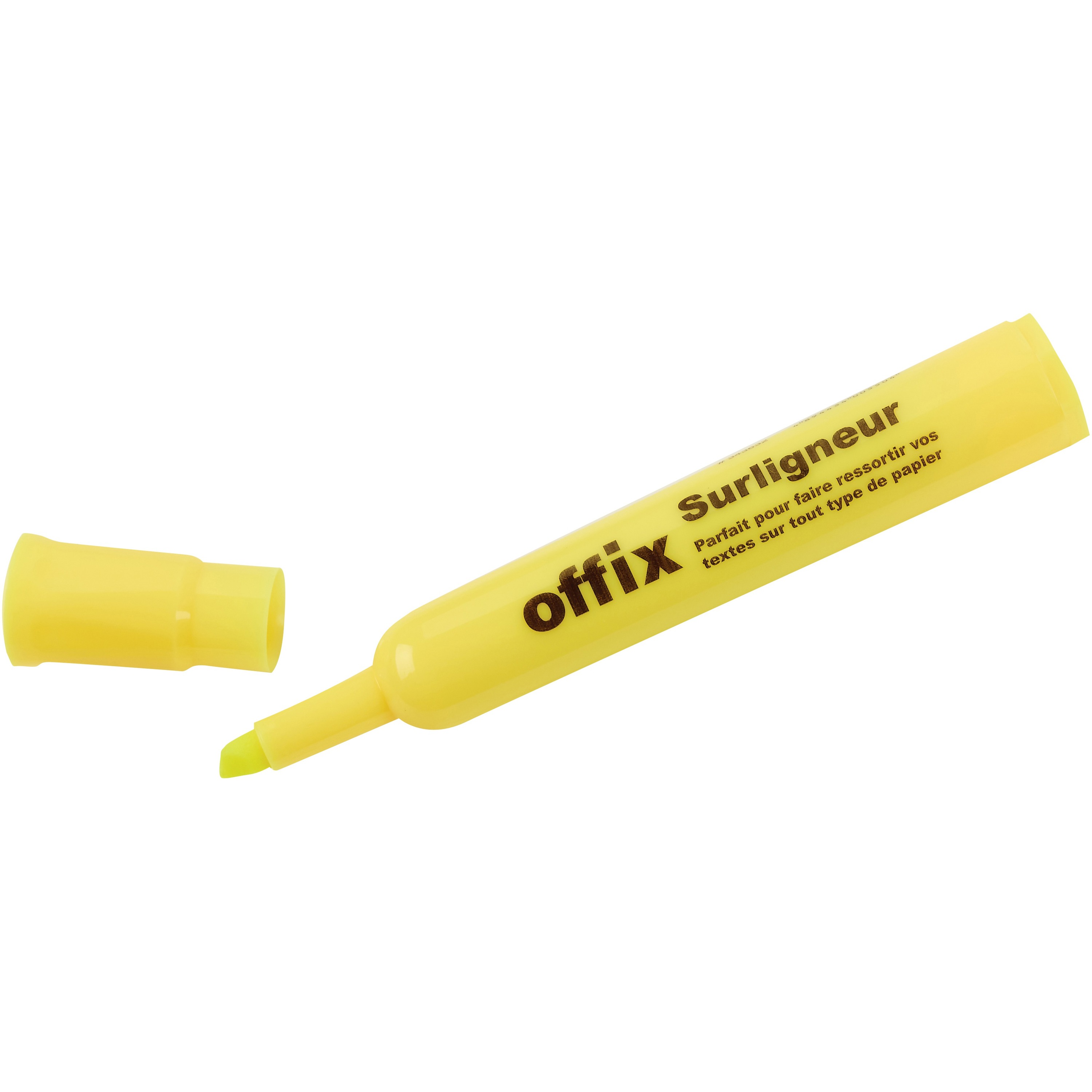 Offix Highlighter - Chisel Marker Point Style - Yellow - 1 Dozen